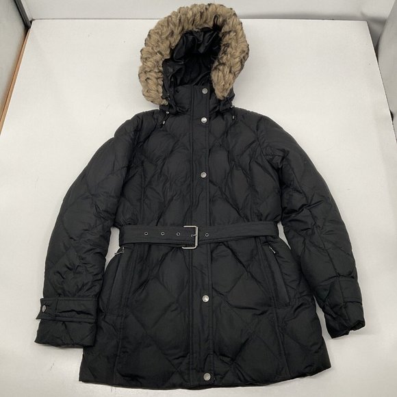 Lands' End Jackets & Blazers - Lands' End Black Waterproof Faux Fur Hood Goose Down Parka Coat Jacket W…